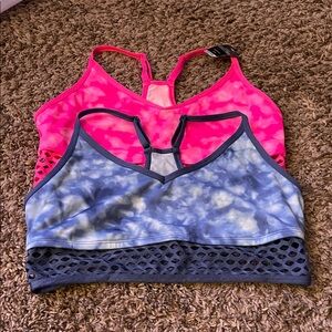 PINK by VS Women's Tie-Dye Sports Bras - Pink and Blue